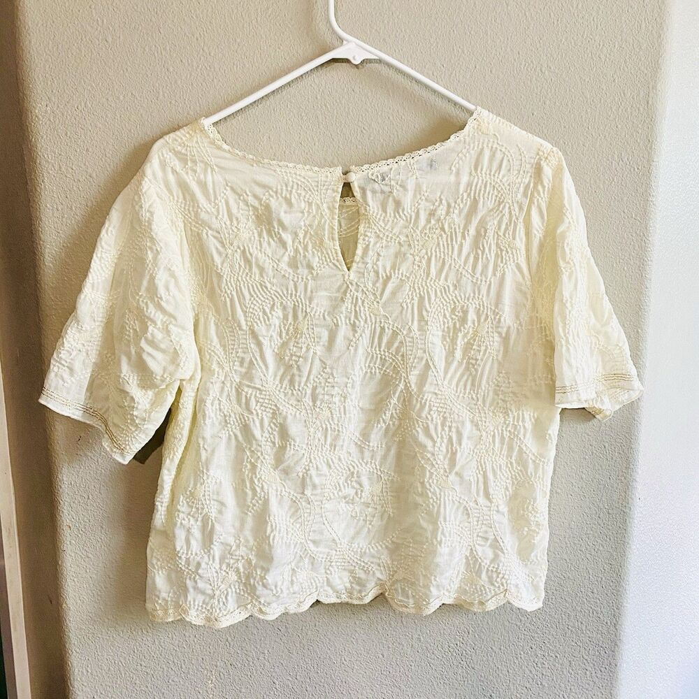 Gudrun Sjoden “Duha” woven blouse in organic cotton In Ecru Cream Color Small - Picture 5 of 7